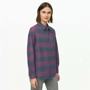 LULULEMON "Full Day Ahead" Women's button down plaid flannel shirt Size 6
